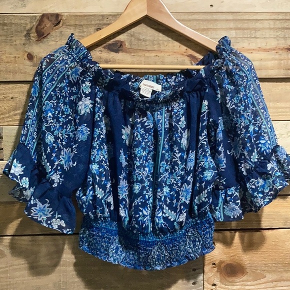Sans Souci Chiffon Floral Ruffle Blouse small - Picture 1 of 8
